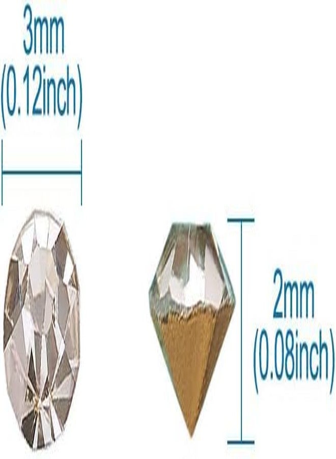 Dhruv Crafts Rhinestone Chatons Stones for Crafts, Jewellery Making & Embroidery | Fine Quality Silver Rivoli Rhinestones Beads | Glitter Mini Jewels for Nail Art, DIY Craft, Jewelry & Decoration |3.8MM-4MM| |2000 Pcs| |Multicolor| - Image 2